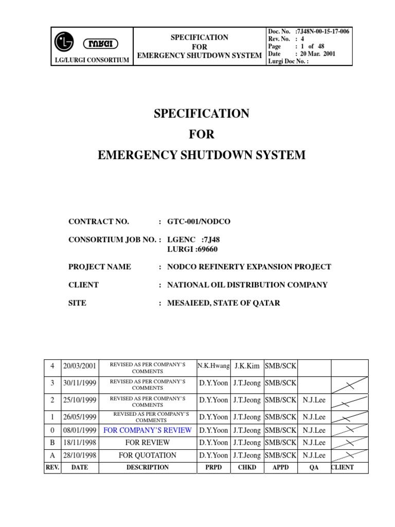 7J48N-00-15-17-006-1 Emergency Shutdown System | PDF | Programmable ...