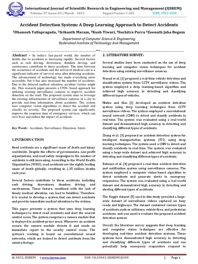 Deep Learning for Accident Detection | PDF | Closed Circuit Television ...