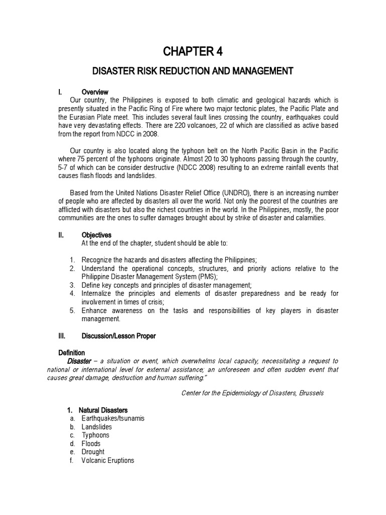 Disaster Risk Management In The Philippines Pdf