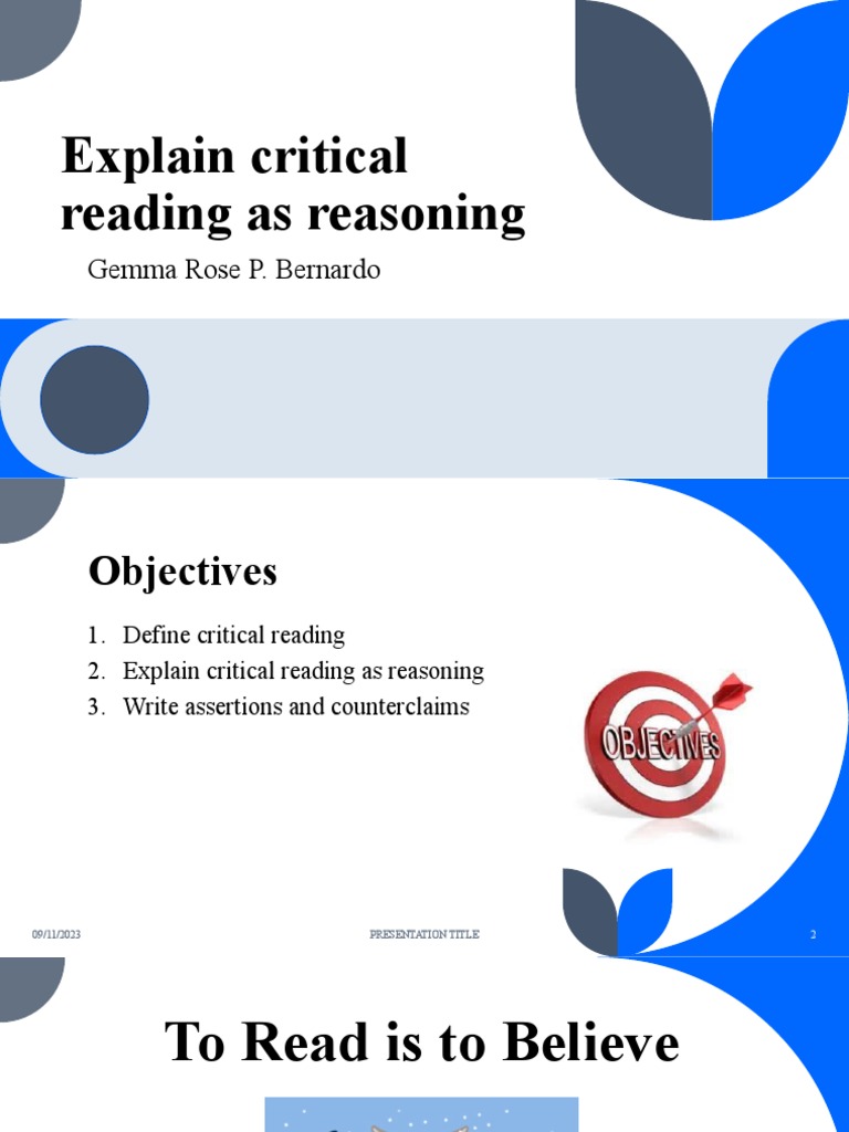Explain critical reading as reasoning pdf argument understanding