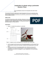 SAPS - Potometer and Water Transport in Plants - Student Notes 2