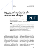 Ispitivanje Različitih Formulacija Pesticida Sa Istom A.M.