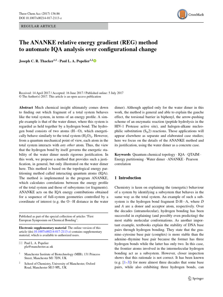 The ananke relative energy gradient reg method to automate iqa