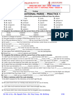 Unit 11 National Parks Practice Grade 10