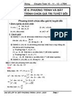 DAI SO 10-PHUONG TRINH VA BAT PHUONG TRINH CHỨA GIÁ TRỊ TUYỆT ĐỐI (ONLINE)