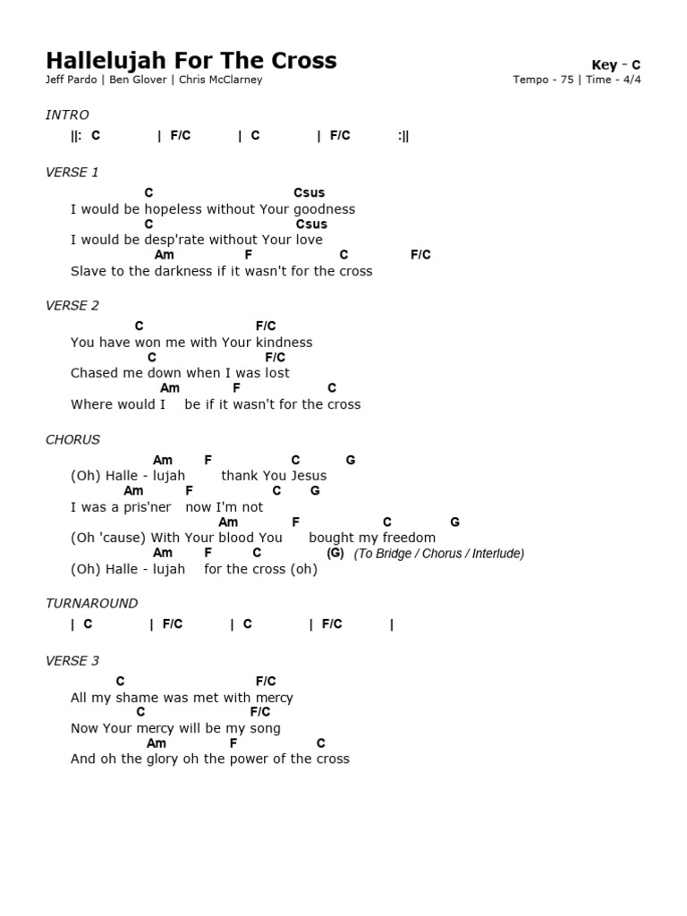 Hallelujah For The Cross C PDF