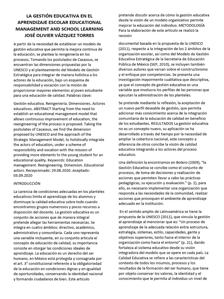 Gestión Educativa para Aprendizaje Efectivo | PDF | Enseñando | Aprendizaje