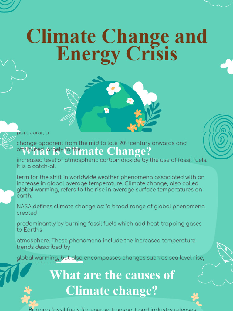 Climate Change and Energy Crisis Overview | PDF | Climate Change ...