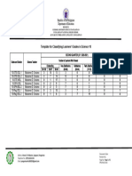 Template For Classifying Learners' Grades Per Grade Level in Science