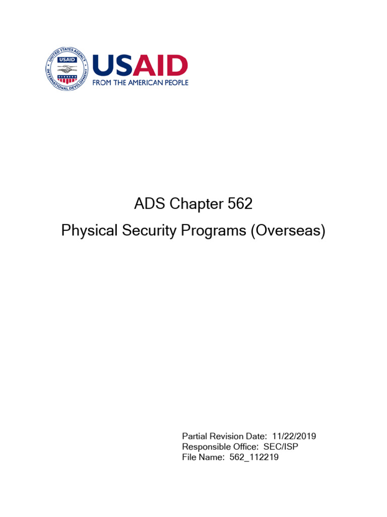 ADS Chapter 562 Physical Security Programs (Overseas) PDF United