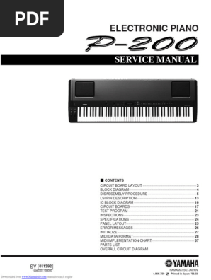 Yamaha P-200 Electronic Piano Manual | PDF | Lithium Ion Battery