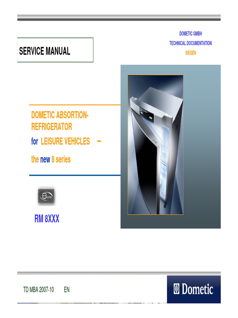 Dometic Service RM8XXX | PDF | Refrigerator | Door