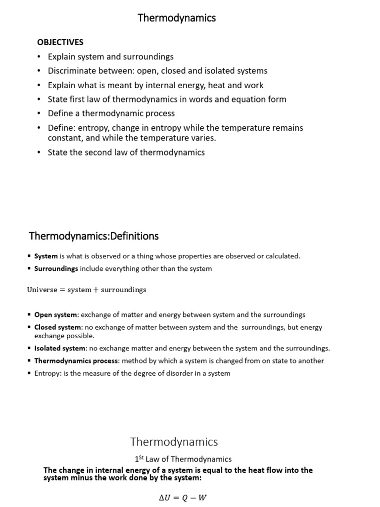 Thermodynamics PDF Heat Thermodynamics