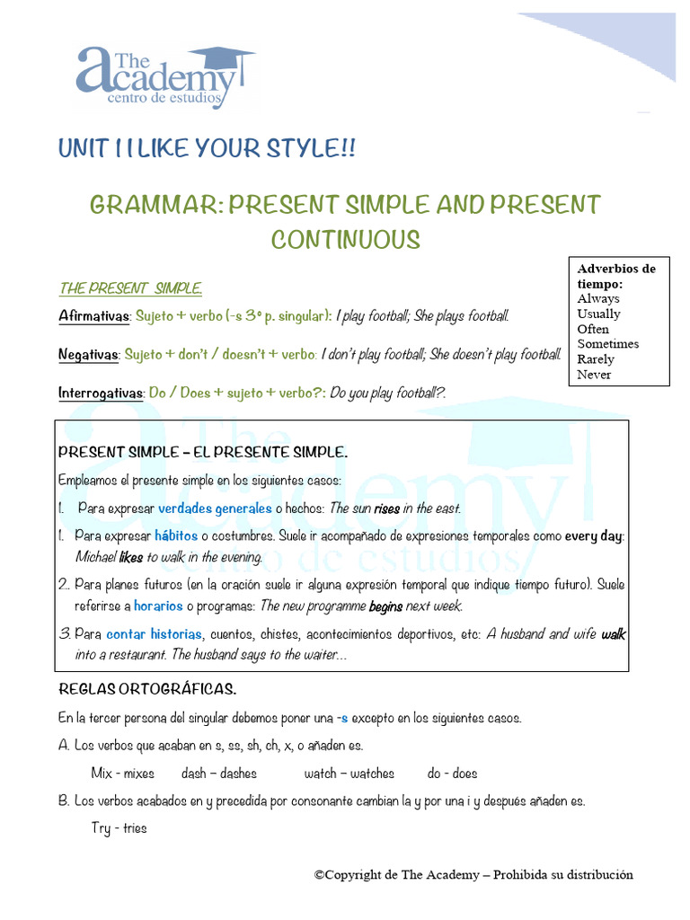 Tema 1 Ingles Stu | Download Free PDF | Gramática | Mecánica del lenguaje