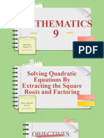 Solving Quadratic Equations by Extracting The Square Roots and Factoring Raf