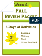 Fall Review Packet Second Grade Week 4