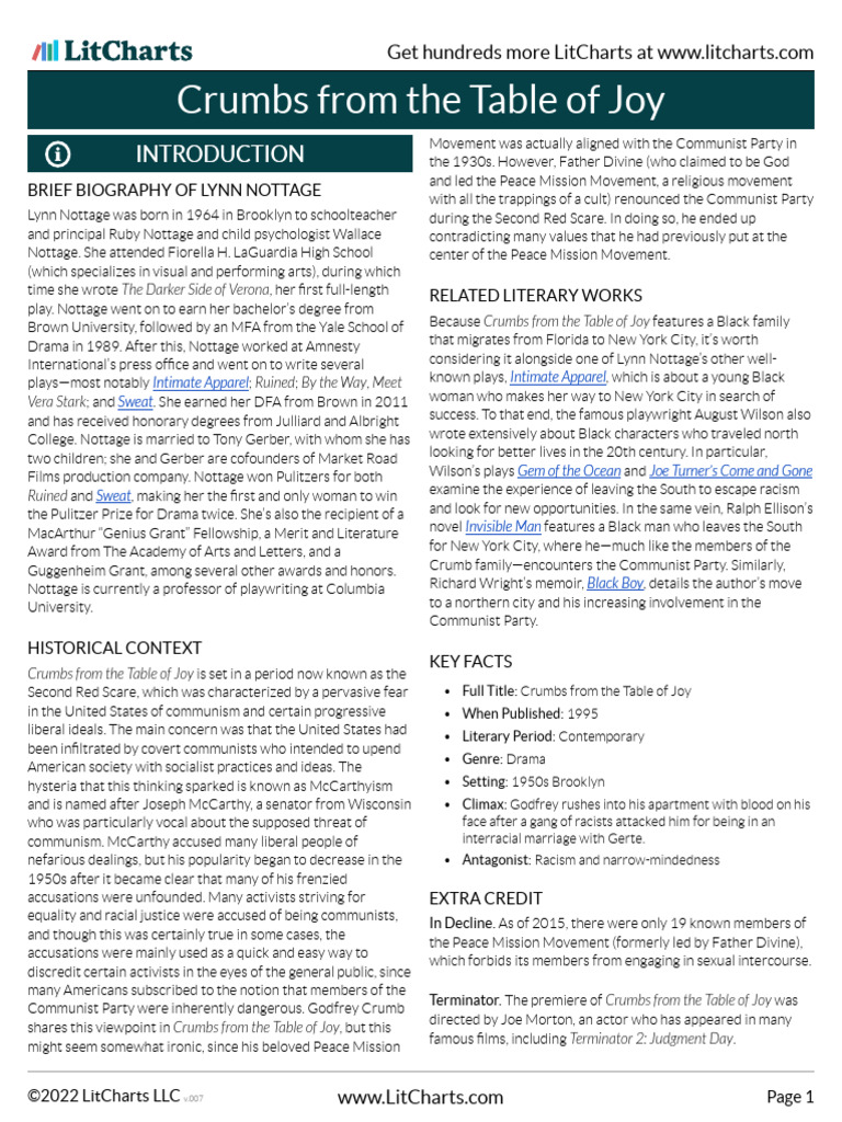 Crumbs From The Table Of Joy Litchart Pdf