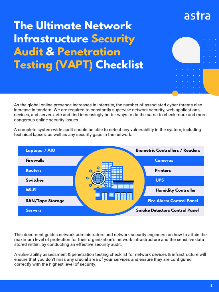 Network Security Audit & VAPT Checklist | PDF | Computer Network ...