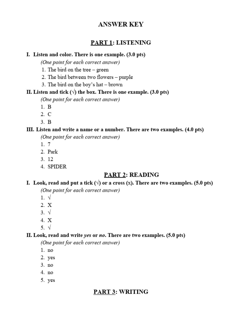 Listening and Reading Answer Key | PDF | Language Arts & Discipline ...