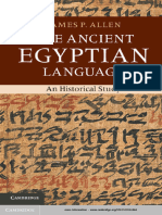 James P. Allen - The Ancient Egyptian Language. An Historical Study (Retail)