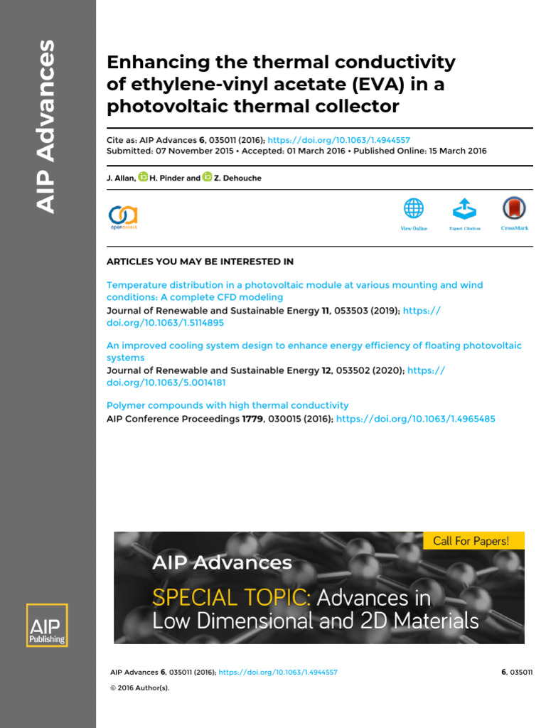 04Enhancing The Thermal Conductivity of EthyleneVinyl Acetate (EVA) in A PVT PDF