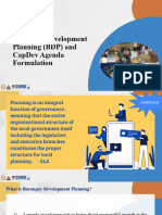 The Barangay Development Planning (BDP) and CapDev Agenda Formulation Process