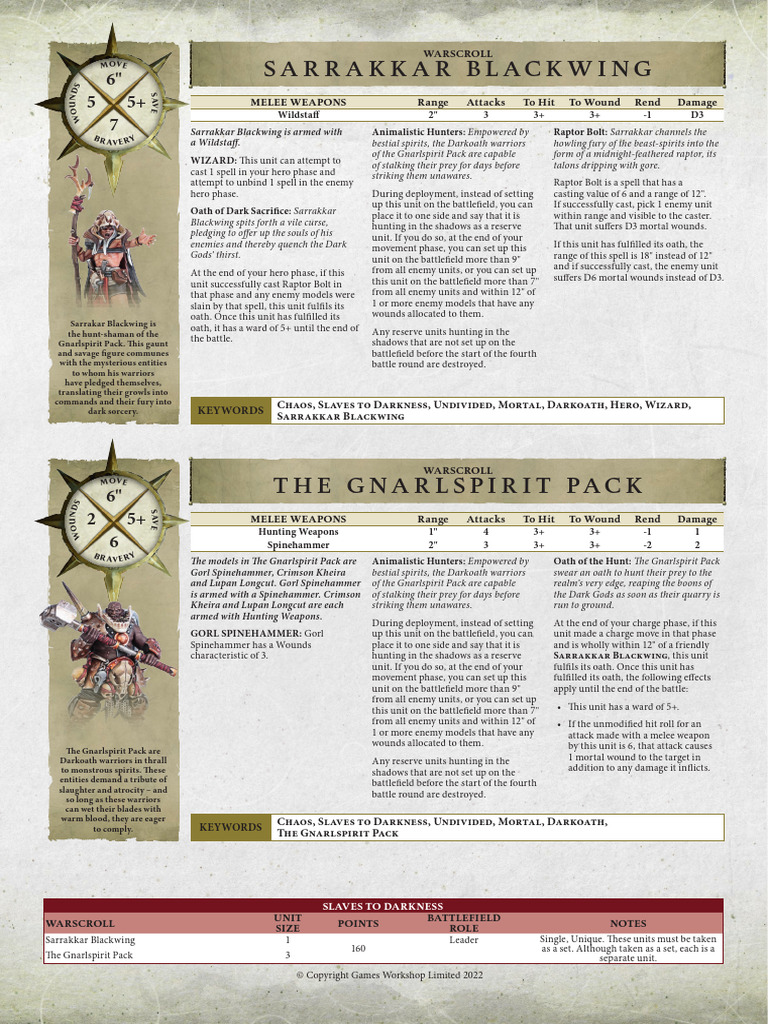 Age of Sigmar AoS - Warscroll - Gnarlspirit Pack 2022-12-07 | PDF
