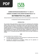 Syllabus CE CASE Mathematics