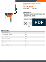 Polipasto de Cadena de 1 Ton, Truper: Características
