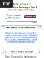Mastery Connect School Core Training Part 1 - For Schools ...