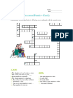 Beginning Crossword Puzzle - Family