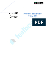 PSSSB Driver Official Paper (Held On - 09 July, 2023)