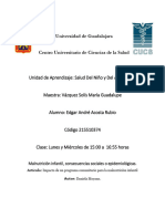 Malnutrición Infantil, Consecuencias Sociales o Epidemiológicas.