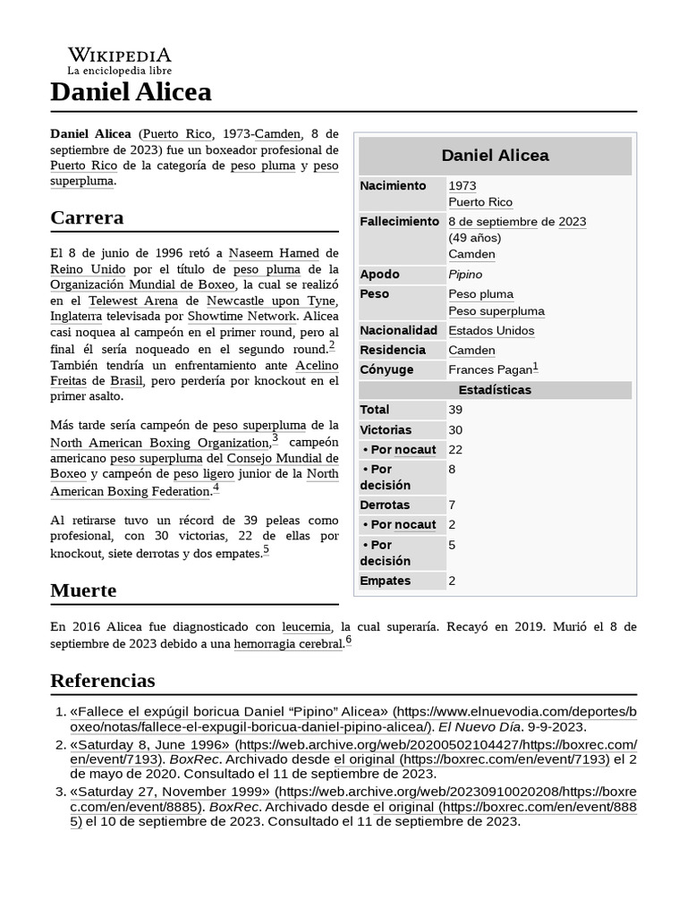 Daniel Alicea PDF Entretenimiento Combate