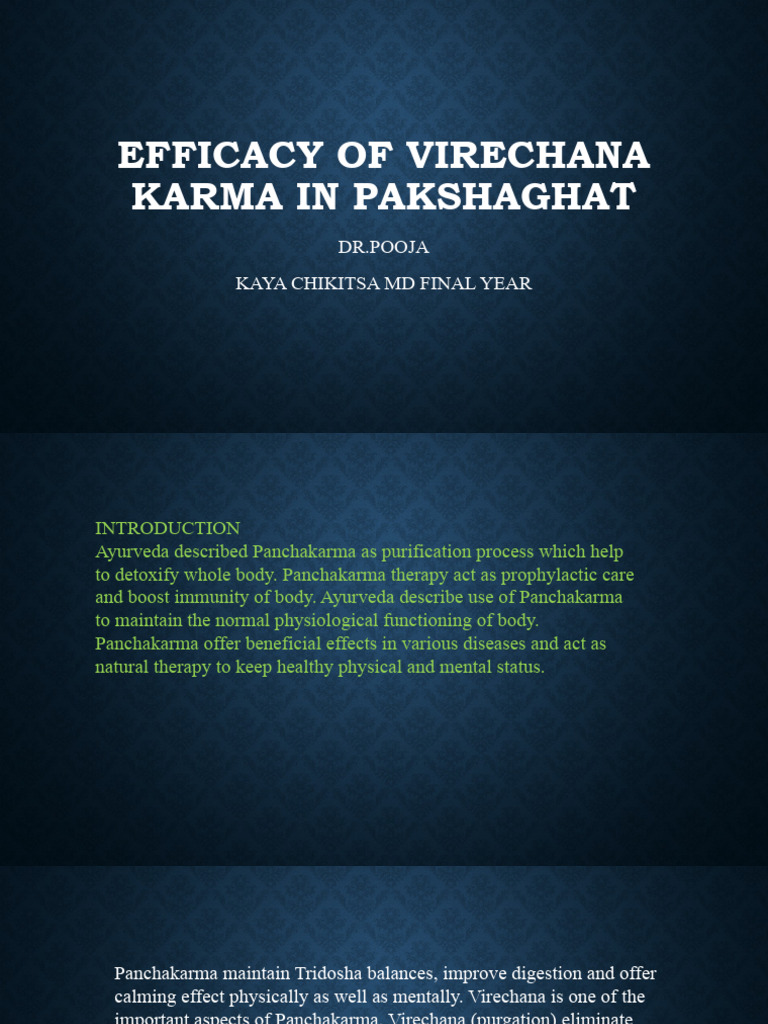 Efficacy of Virechana Karma in Pakshaghat DR Pooja PDF