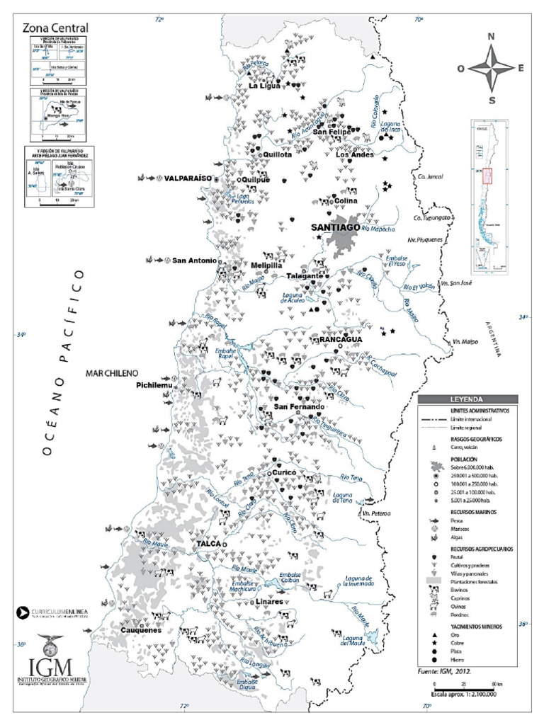 Mapa Zona Centro Chile | PDF