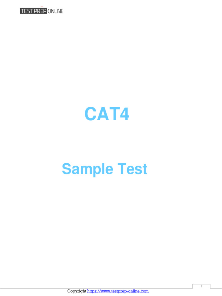 Cat4 PDF Sample Test PDF Vertex (Geometry) Symmetry
