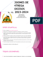 Precisiones de Entrega Procesos Agosto - Septiembre