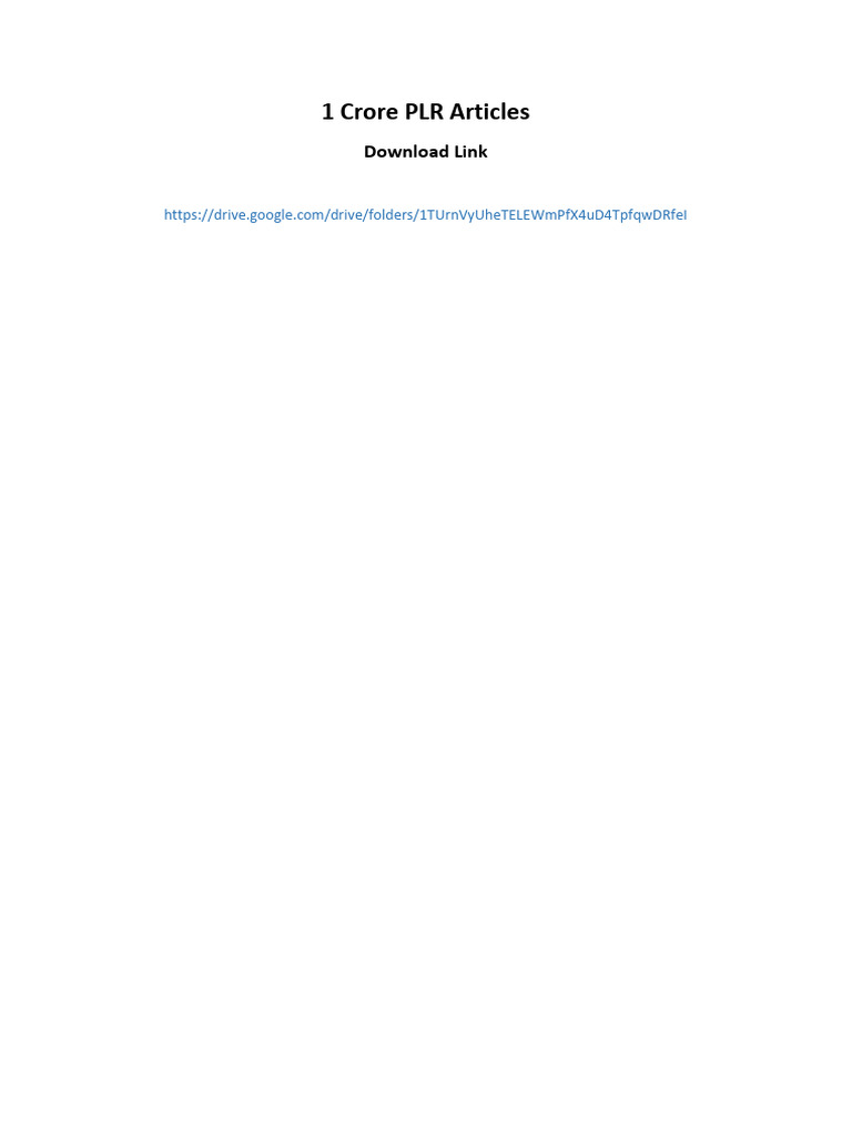 1 Crore PLR Articles Bfpzj2 | PDF