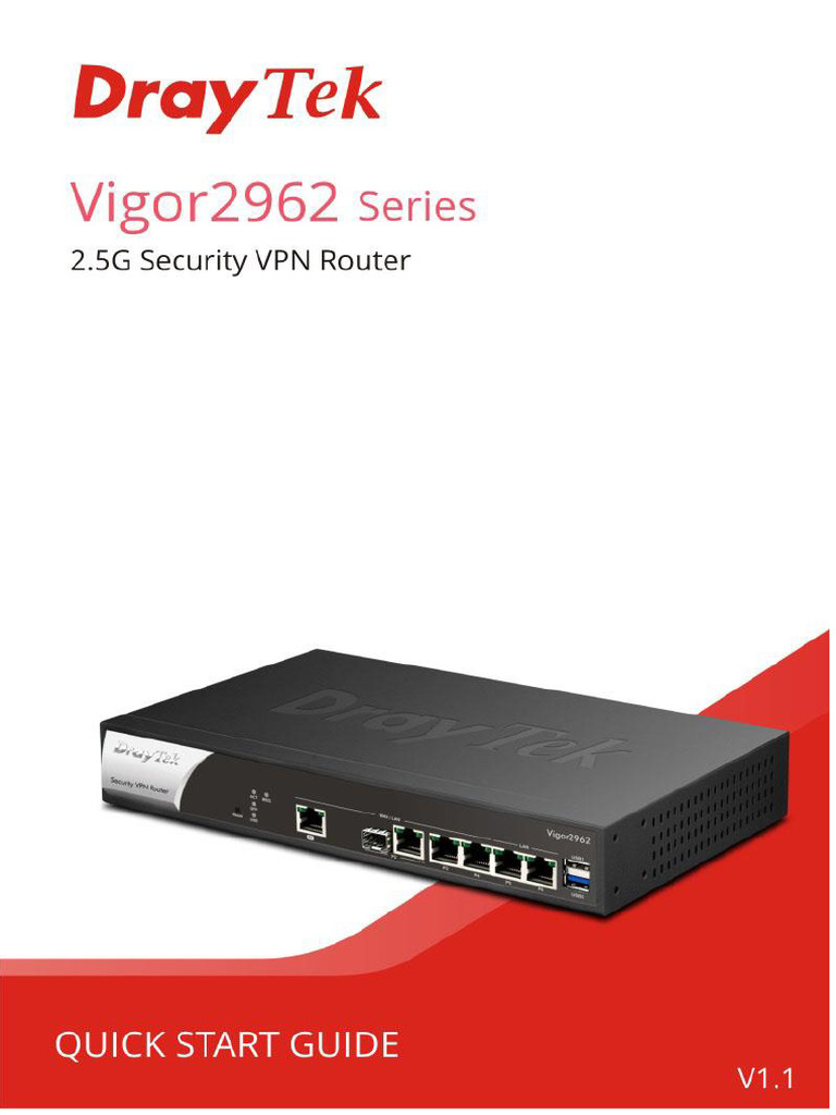 Guia Rápido do Vigor2962 Router | PDF | Roteador (informática) | USB