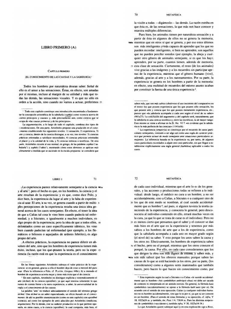 Caps123 Aristoteles Metafisica PDF Arist teles Science