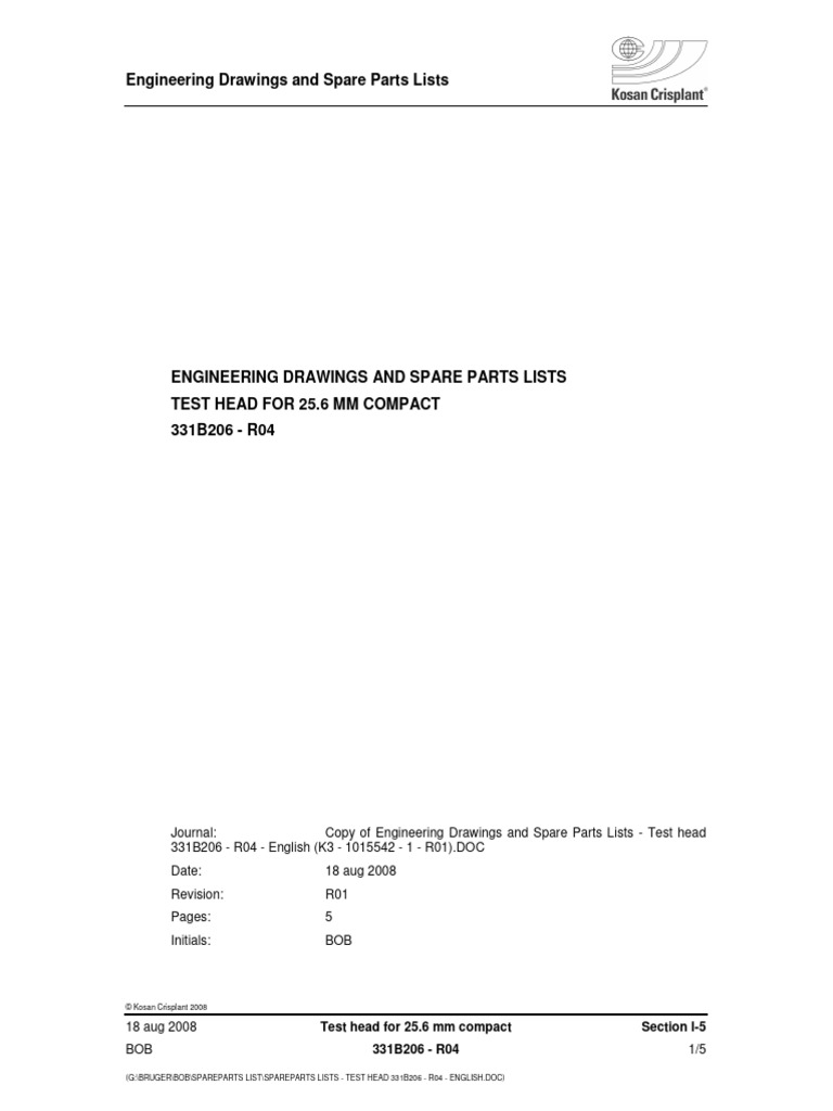 25.6mm Test Head Drawings & Parts | PDF | Manufactured Goods ...