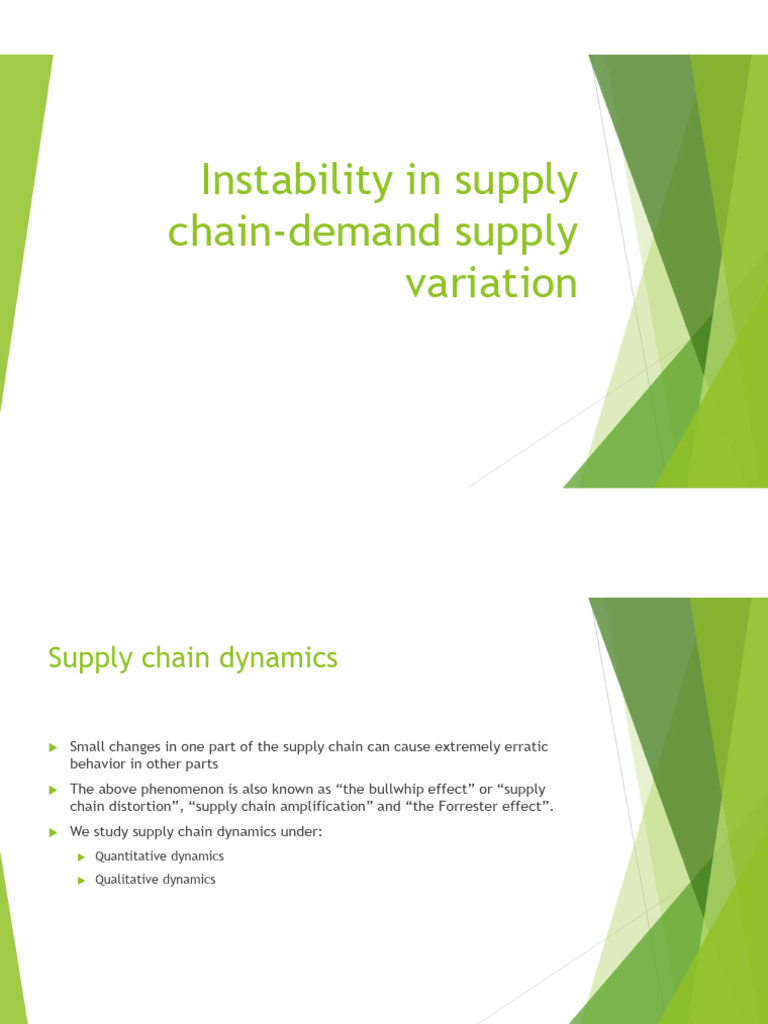 Instability in Supply ChainDemand Supply Variation PDF Supply