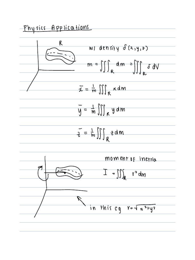 Physics applications for triple integration and moi pdf