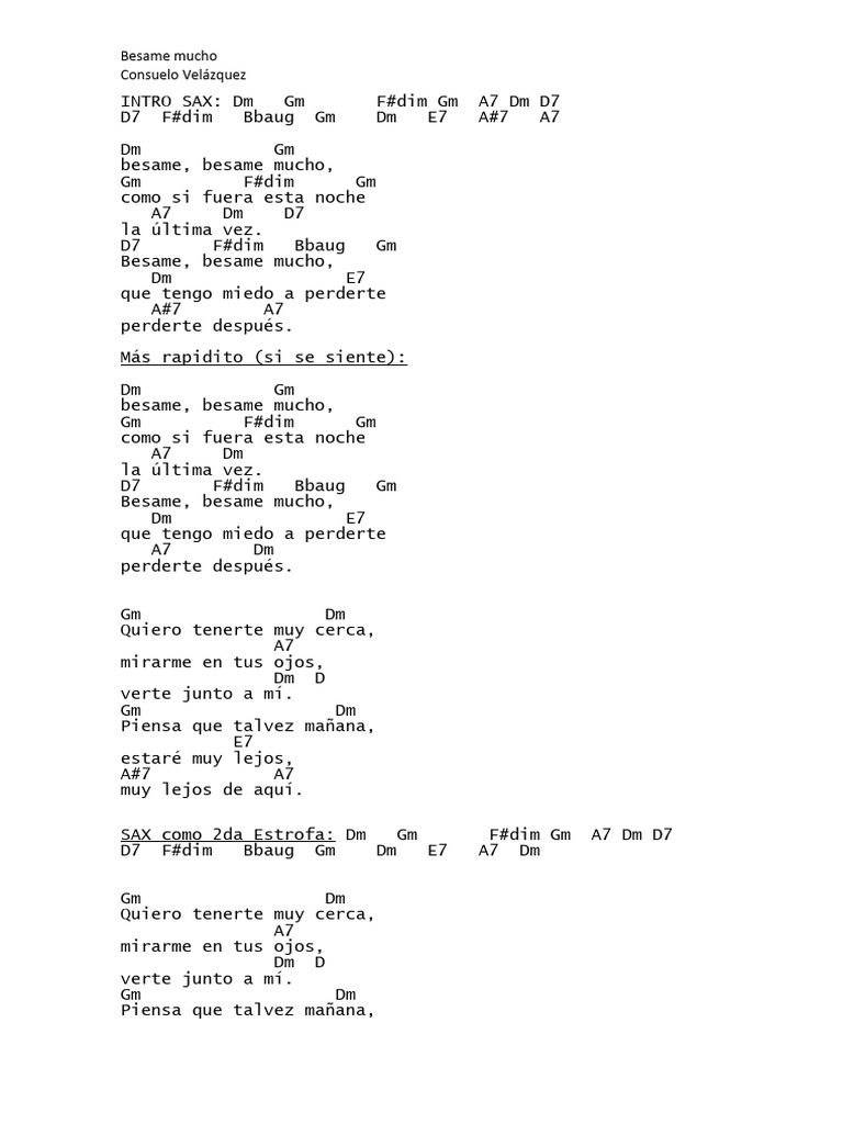 Letra y acordes de 