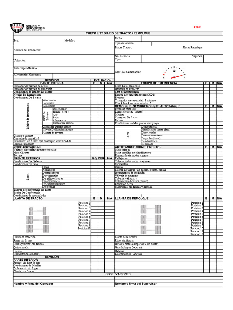 Check List | PDF | Tecnologías automotrices | Transporte