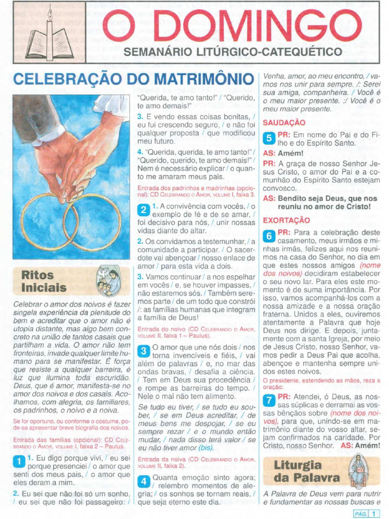Celebração Do Matrimônio Atualizado | PDF