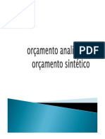 orçamento analítico e orçamento sintético