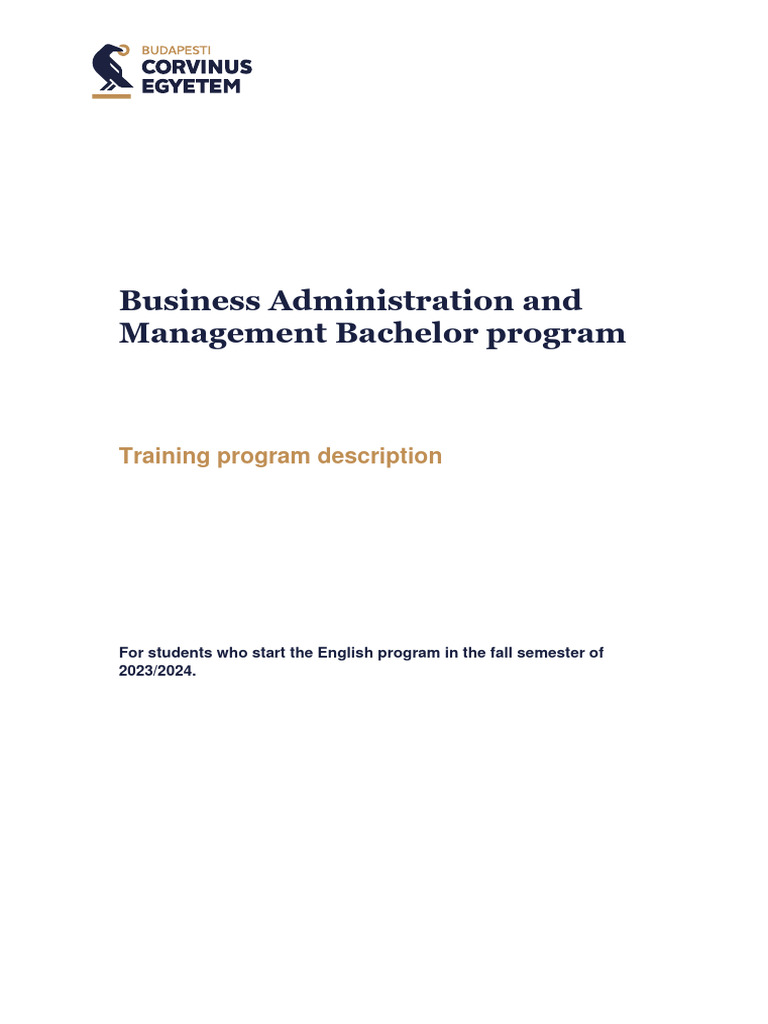 Business Admin & Management BSc Overview | PDF | Bachelor's Degree | Thesis