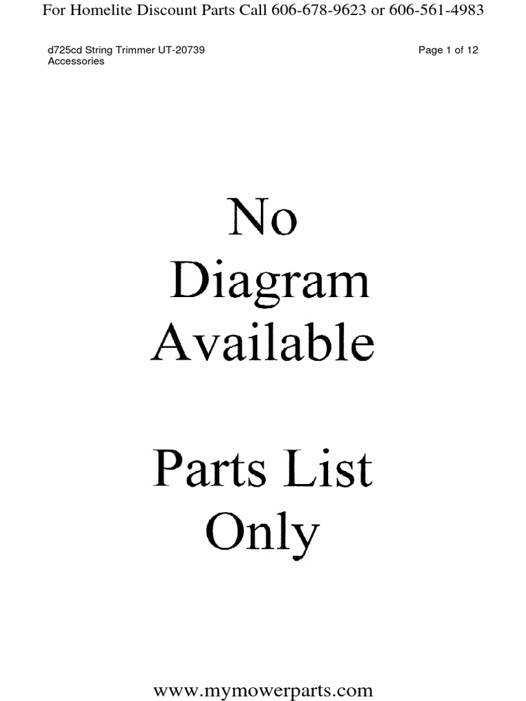 Carburatore Partscollect Per Decespugliatore Homelite, Modelli UT-20714, UT-20739, D725CD